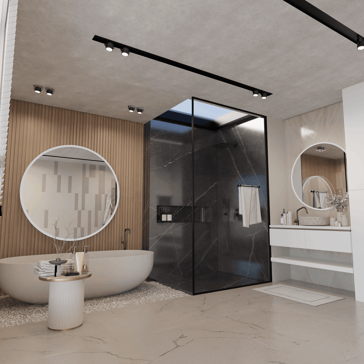 Lustro Ścienne Okrągłe LOFT na wymiar - AD-INNOVATION