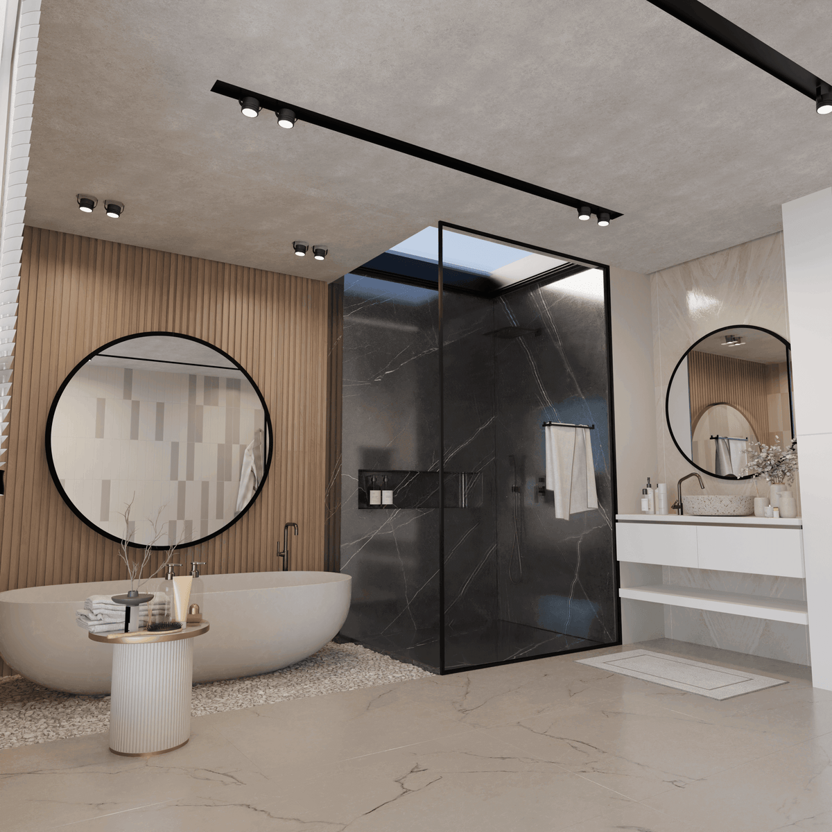 Lustro Ścienne Okrągłe LOFT na wymiar - AD-INNOVATION