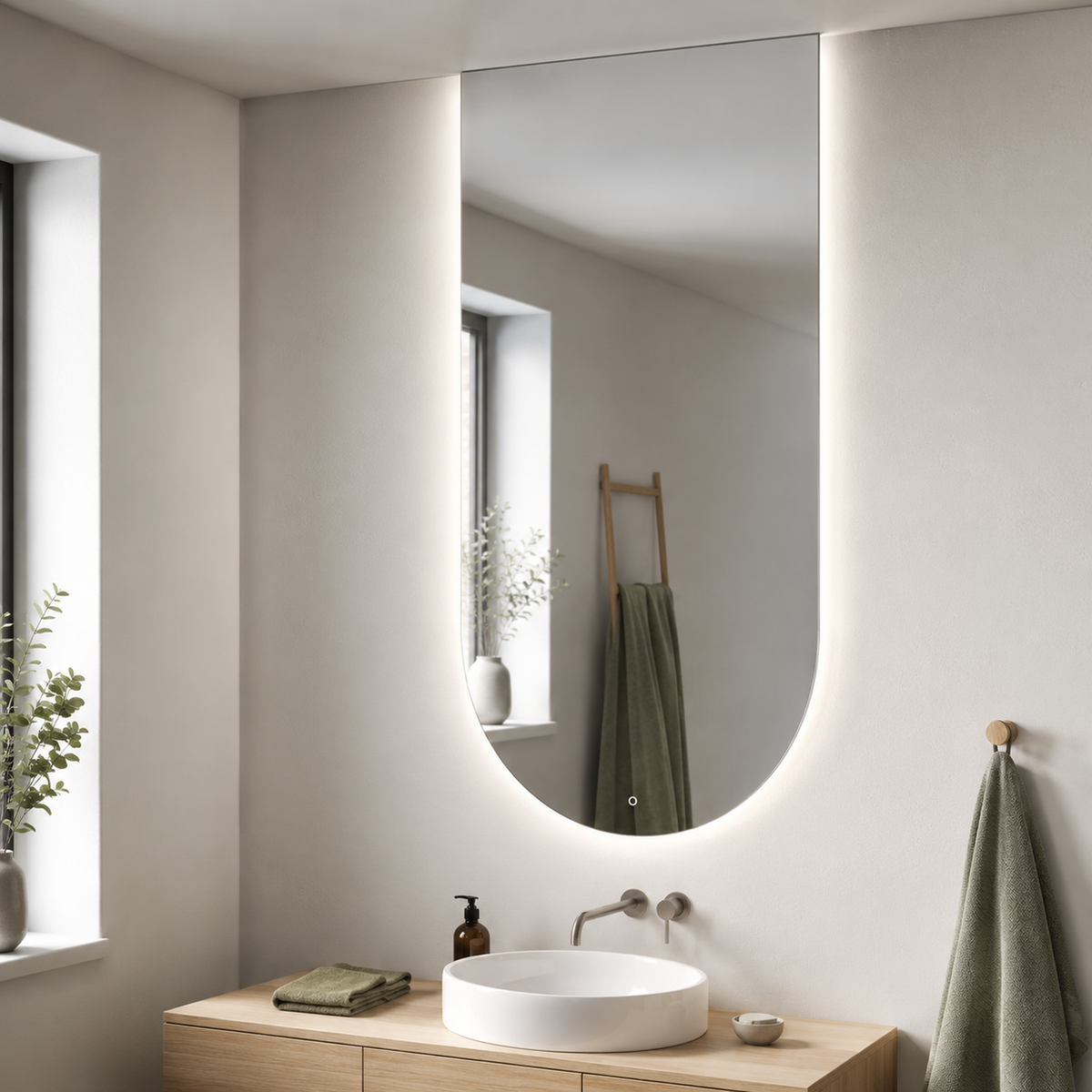 Lustro arkadowe LED z włącznikiem na ruch 20x250 cm bez ramy - zdjecie 3