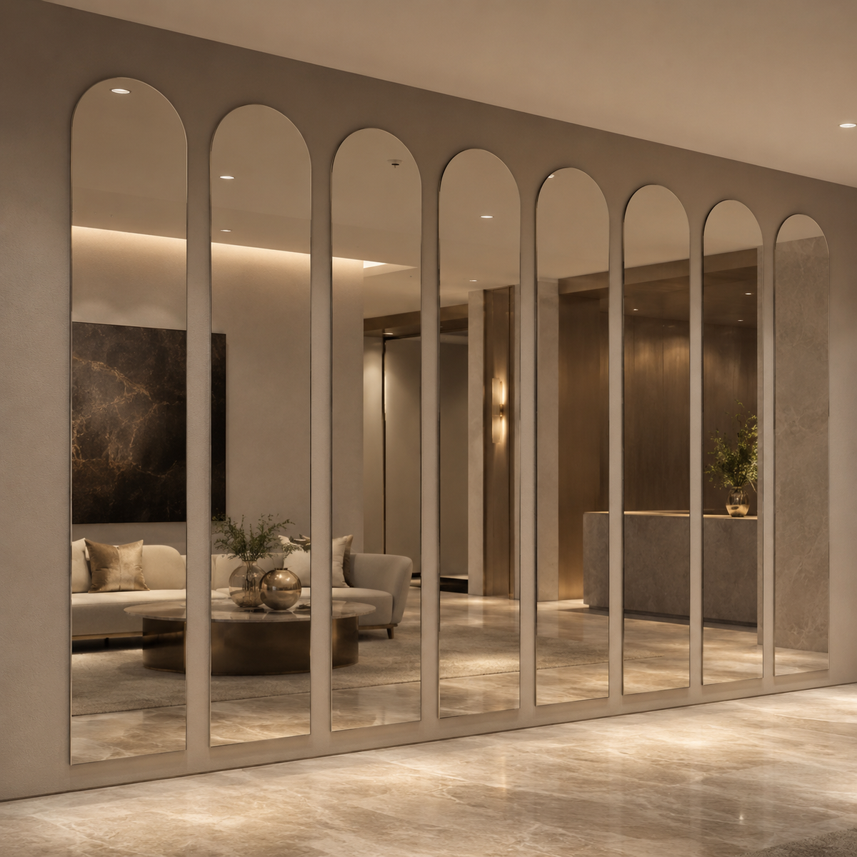 Lustro arkadowe 120x260 cm bez ramy z klejem do luster - zdjecie 1