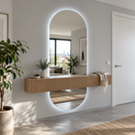 Lustro kapsułowe LED z włącznikiem dotykowym 110x150 cm bez ramy z zawieszkami i kołkami - zdjecie 1
