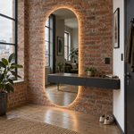Lustro kapsułowe LED z włącznikiem dotykowym 130x150 cm bez ramy z zawieszkami i kołkami - zdjecie 5