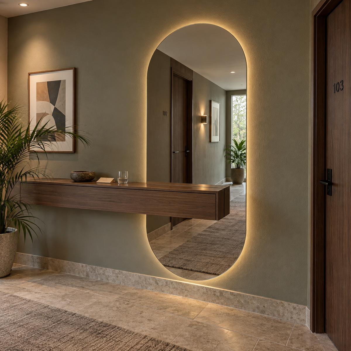 Lustro kapsułowe LED z włącznikiem na ruch 40x240 cm bez ramy - zdjecie 3