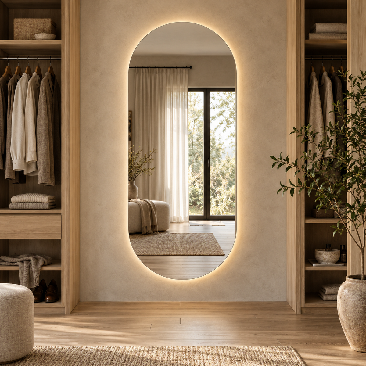 Lustro kapsułowe LED z włącznikiem na ruch 60x250 cm bez ramy - zdjecie 3