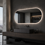 Lustro kapsułowe LED z włącznikiem naściennym 180x50 cm bez ramy z zawieszkami i kołkami - zdjecie 2