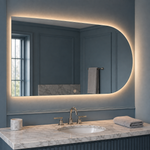 Lustro łukowe LED z włącznikiem dotykowym 100x90 cm bez ramy z zawieszkami i kołkami - zdjecie 5