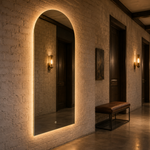 Lustro łukowe LED z włącznikiem naściennym 60x70 cm bez ramy z zawieszkami i kołkami - zdjecie 4