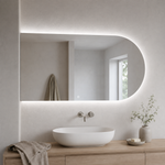 Lustro łukowe LED z włącznikiem na ruch 150x40 cm bez ramy - zdjecie 4