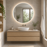 Lustro okrągłe LED z włącznikiem dotykowym 90x90 cm w czarnej ramie Slim - zdjecie 4