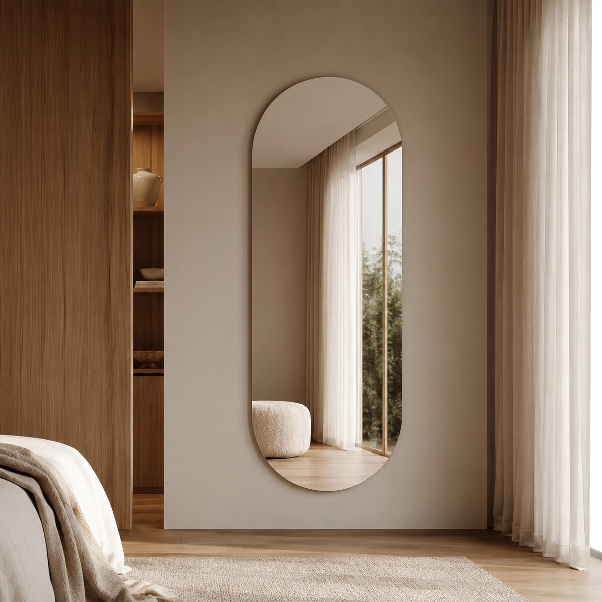 Lustro owalne 70x290 cm bez ramy - zdjecie 1
