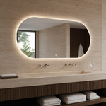 Lustro owalne LED z włącznikiem na ruch 150x70 cm bez ramy - zdjecie 5