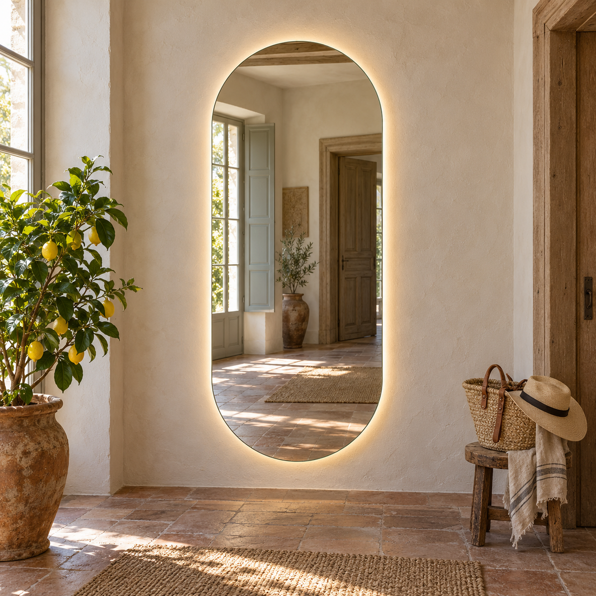 Lustro podłużne z półokrągłymi zakończeniami 100x140 cm - zdjecie 5