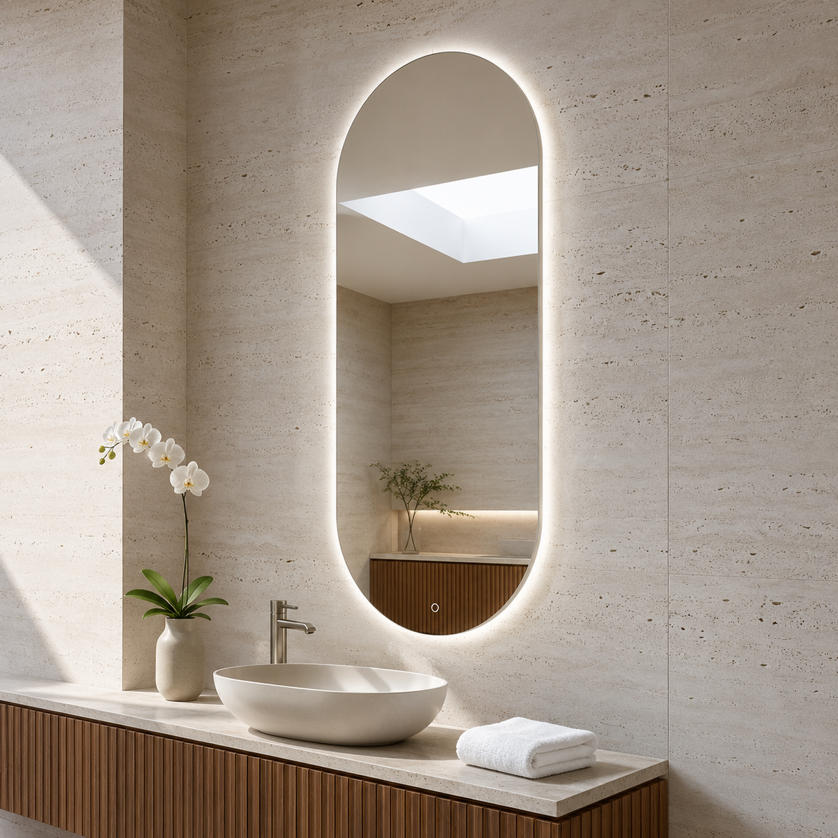 Lustro podłużne z półokrągłymi zakończeniami 110x210 cm - zdjecie 5