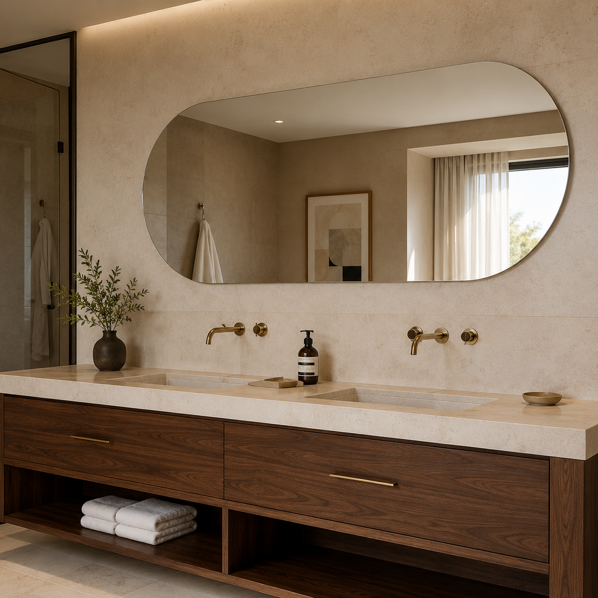 Lustro podłużne z półokrągłymi zakończeniami 250x80 cm bez ramy - zdjecie 4