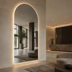 Lustro półowalne LED z włącznikiem dotykowym 150x240 cm bez ramy z zawieszkami i kołkami - zdjecie 2