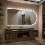 Lustro półowalne LED z włącznikiem na ruch 120x40 cm bez ramy - zdjecie 1