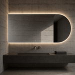Lustro półowalne LED z włącznikiem na ruch 210x50 cm bez ramy - zdjecie 5