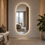 Lustro stadionowe LED z włącznikiem naściennym 130x150 cm bez ramy z zawieszkami i kołkami - zdjecie 4