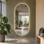 Lustro stadionowe LED z włącznikiem naściennym 80x220 cm bez ramy z zawieszkami i kołkami - zdjecie 4