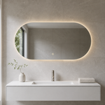 Lustro stadionowe LED z włącznikiem dotykowym 130x20 cm bez ramy z zawieszkami i kołkami - zdjecie 5