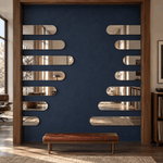 Lustro w kształcie arkady 110x30 cm bez ramy z zawieszkami i kołkami - zdjecie 5