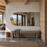 Lustro w kształcie arkady 30x20 cm bez ramy z zawieszkami i kołkami - zdjecie 3