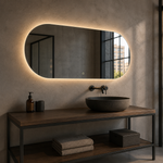 Lustro w kształcie kapsuły LED z włącznikiem dotykowym 120x20 cm bez ramy - zdjecie 4