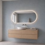 Lustro w kształcie kapsuły LED z włącznikiem dotykowym 250x150 cm bez ramy - zdjecie 3