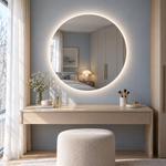 Lustro w kształcie koła LED z włącznikiem na ruch 60x60 cm bez ramy - zdjecie 4