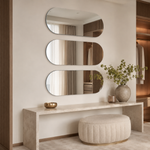 Lustro w kształcie stadionu 260x60 cm bez ramy z zawieszkami i kołkami - zdjecie 4